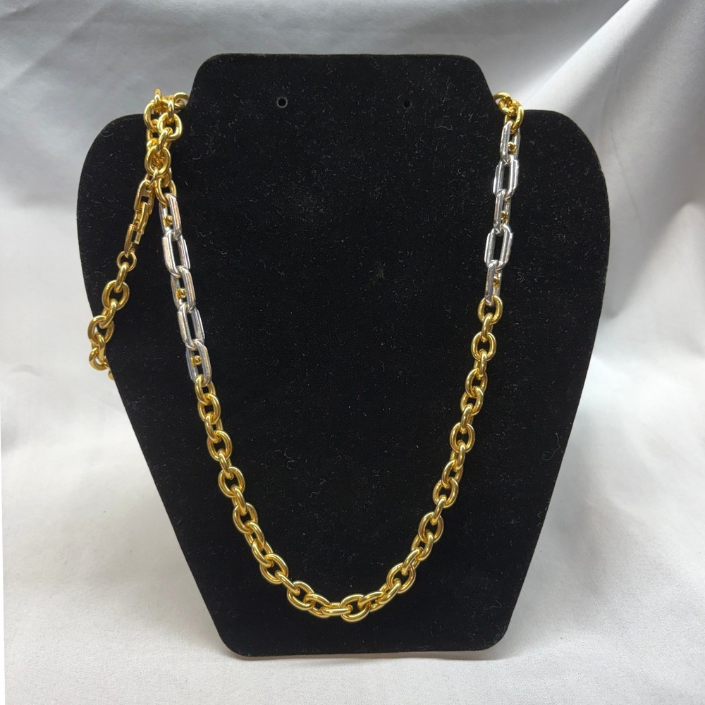 Napier Chain Necklace Womens OS Gold Silver Excellent Mixed Metal Link 30in